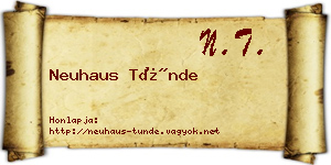 Neuhaus Tünde névjegykártya